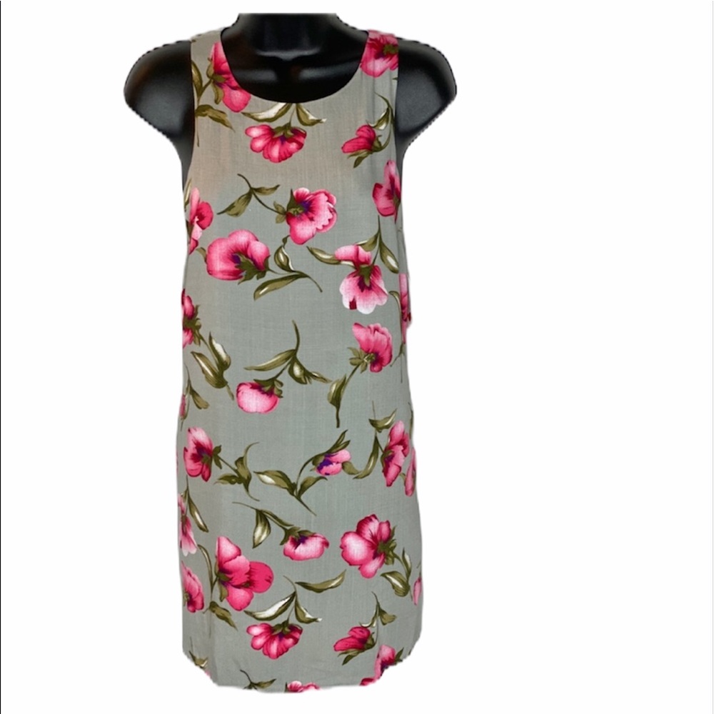 AaKaa Floral Tank Shift Dress Small NWT